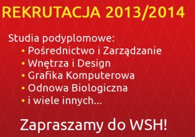 Nabór na studia podyplomowe w WSH we Wrocławiu