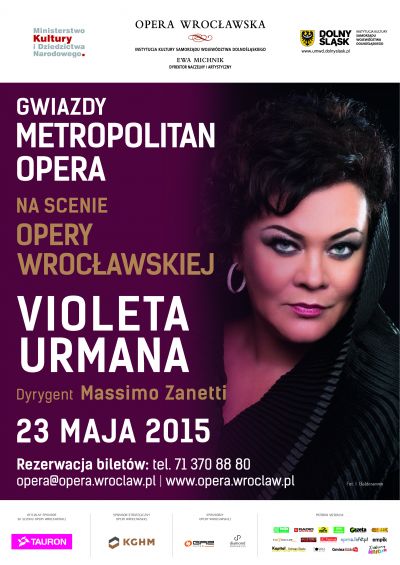 Nadzwyczajna Gala Operowa z udziałem Violety Urmany - plakat
