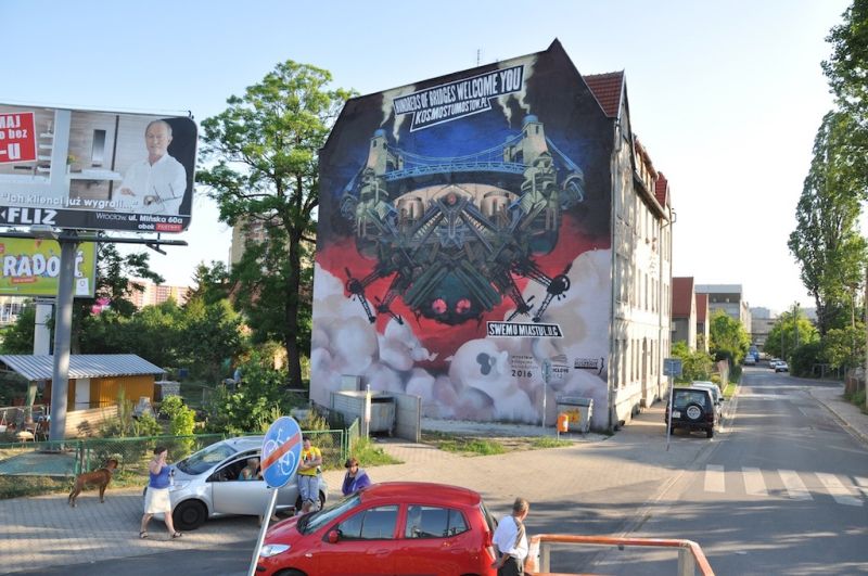 Ściana szczytowa budynku znajdującego się przy Młynarskiej 1 - 245 m2