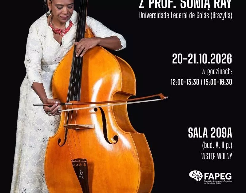 Plakat warsztatów kontrabasowych z prof. Sonią Ray